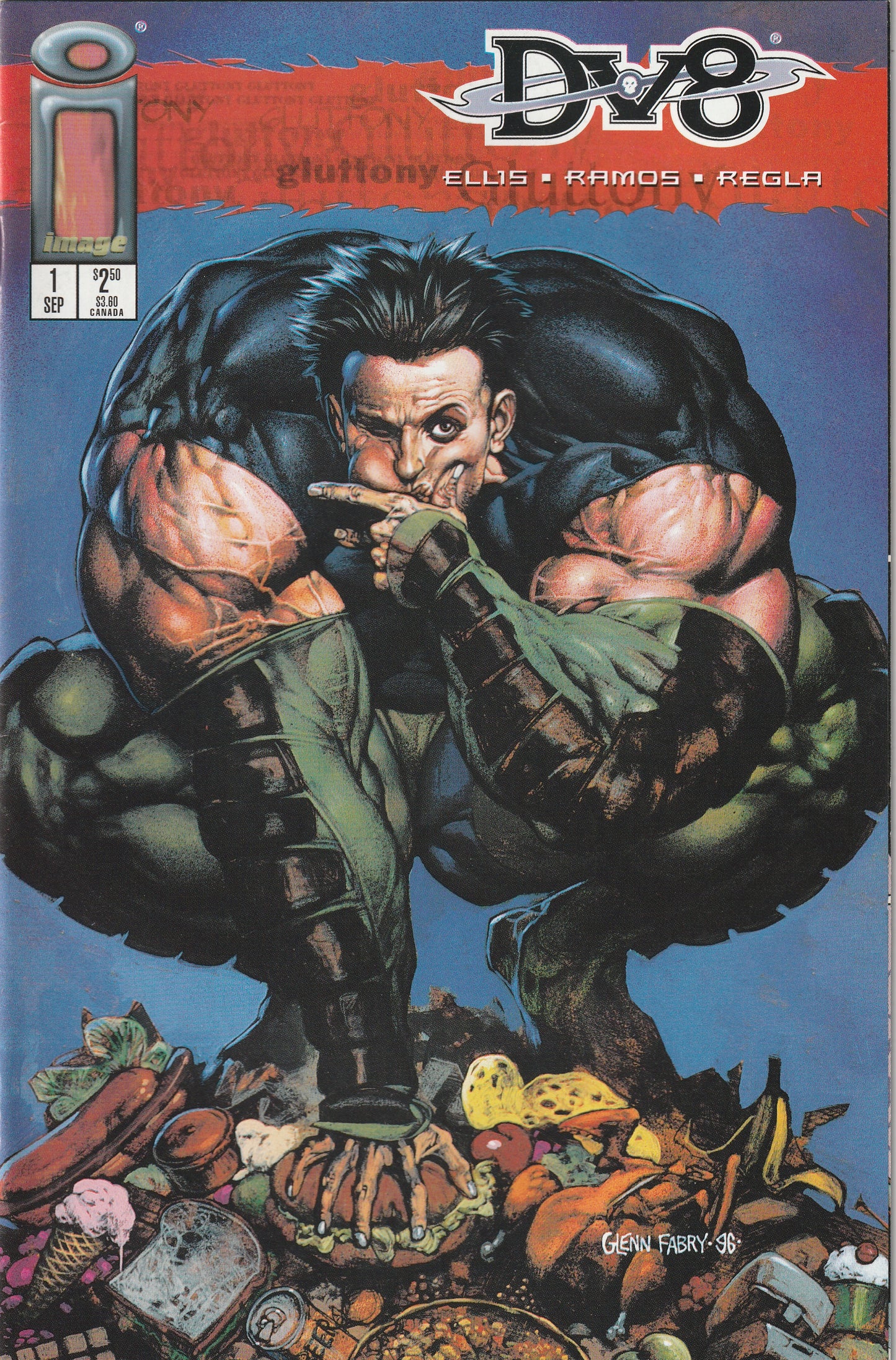 DV8 #1 (1996) - Cover B Gluttony (Glenn Fabry)