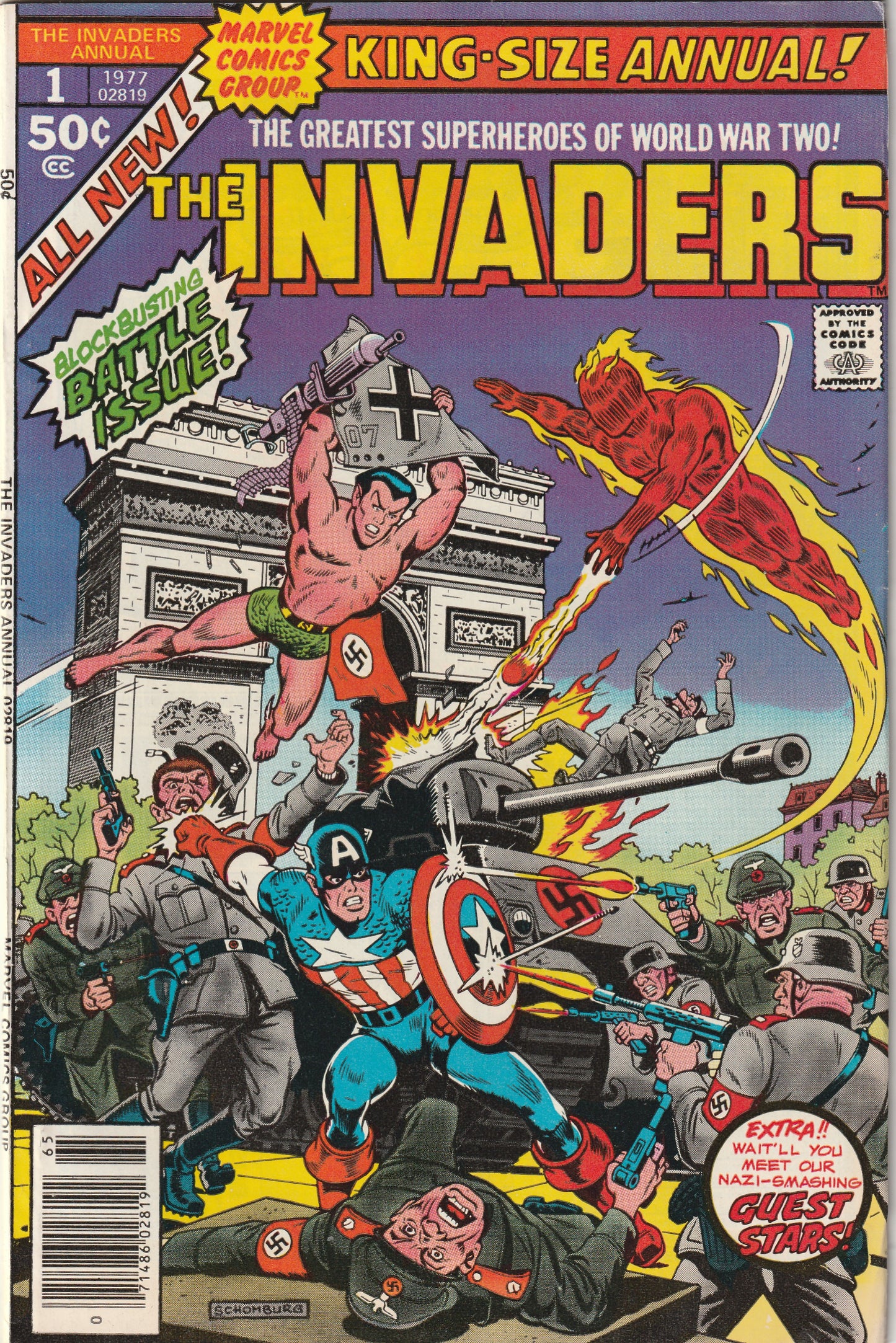 The Invaders King-Size Annual #1 (1977) - 1st full Major Axis Appearance, classic Alex Schomberg cover