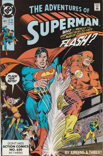 Adventures of Superman #463 (1990) - 5th Superman Flash race