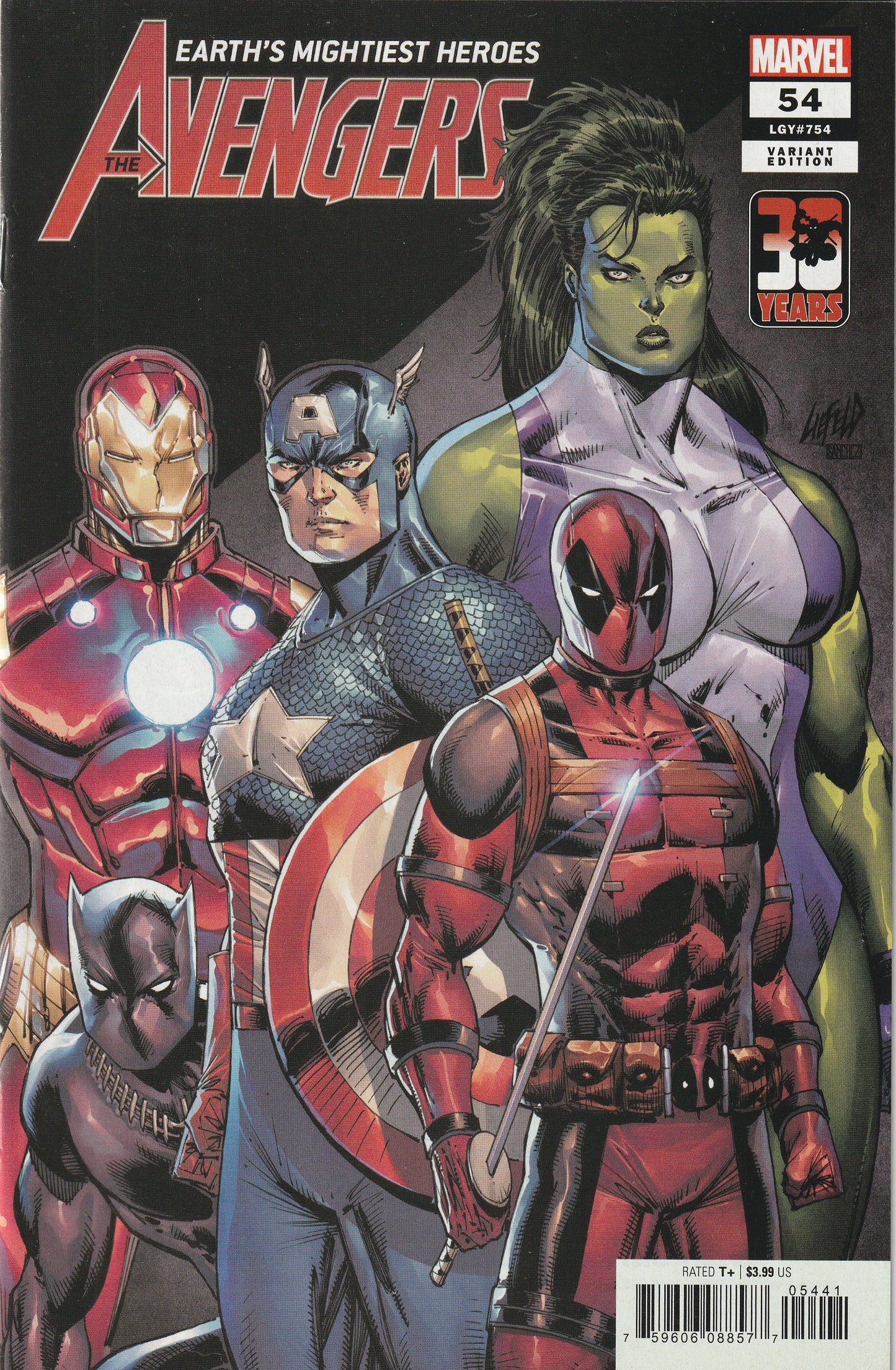 Avengers #54 (LGY #754) (2022) - Rob Liefeld Deadpool 30th Anniversary Variant