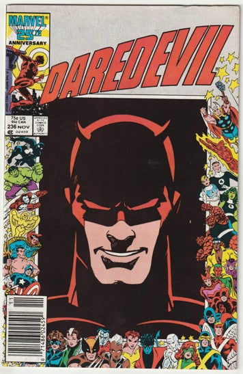 Daredevil #236 (1986) - Marvel 25th Anniversary Frame - Newsstand edition