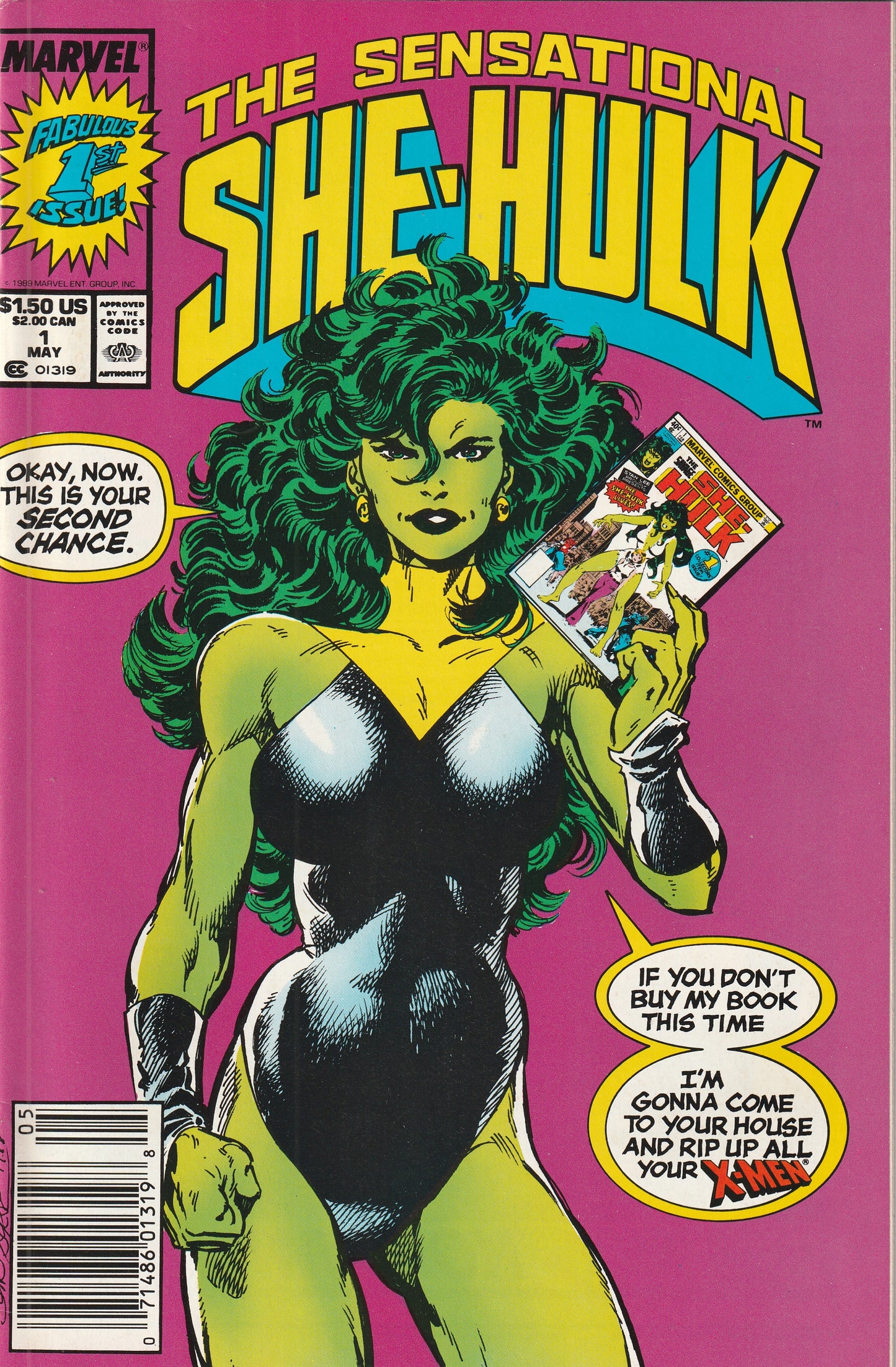 Sensational She-Hulk #1 (Vol 2, 1989) - 2nd Series Begins With She-Hulk Breaking the Fourth Wall