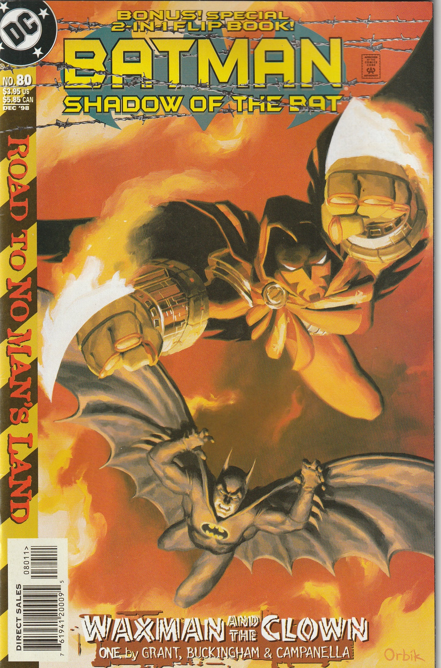 Batman: Shadow of the Bat #80 (1998) - 2-in-1 flip book with Azrael: Agent of the Bat