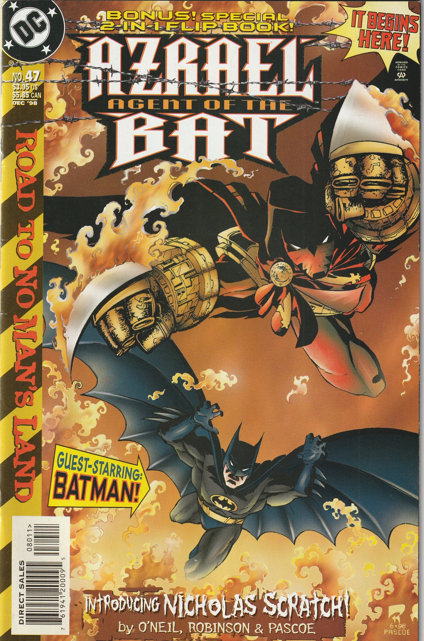 Batman: Shadow of the Bat #80 (1998) - 2-in-1 flip book with Azrael: Agent of the Bat