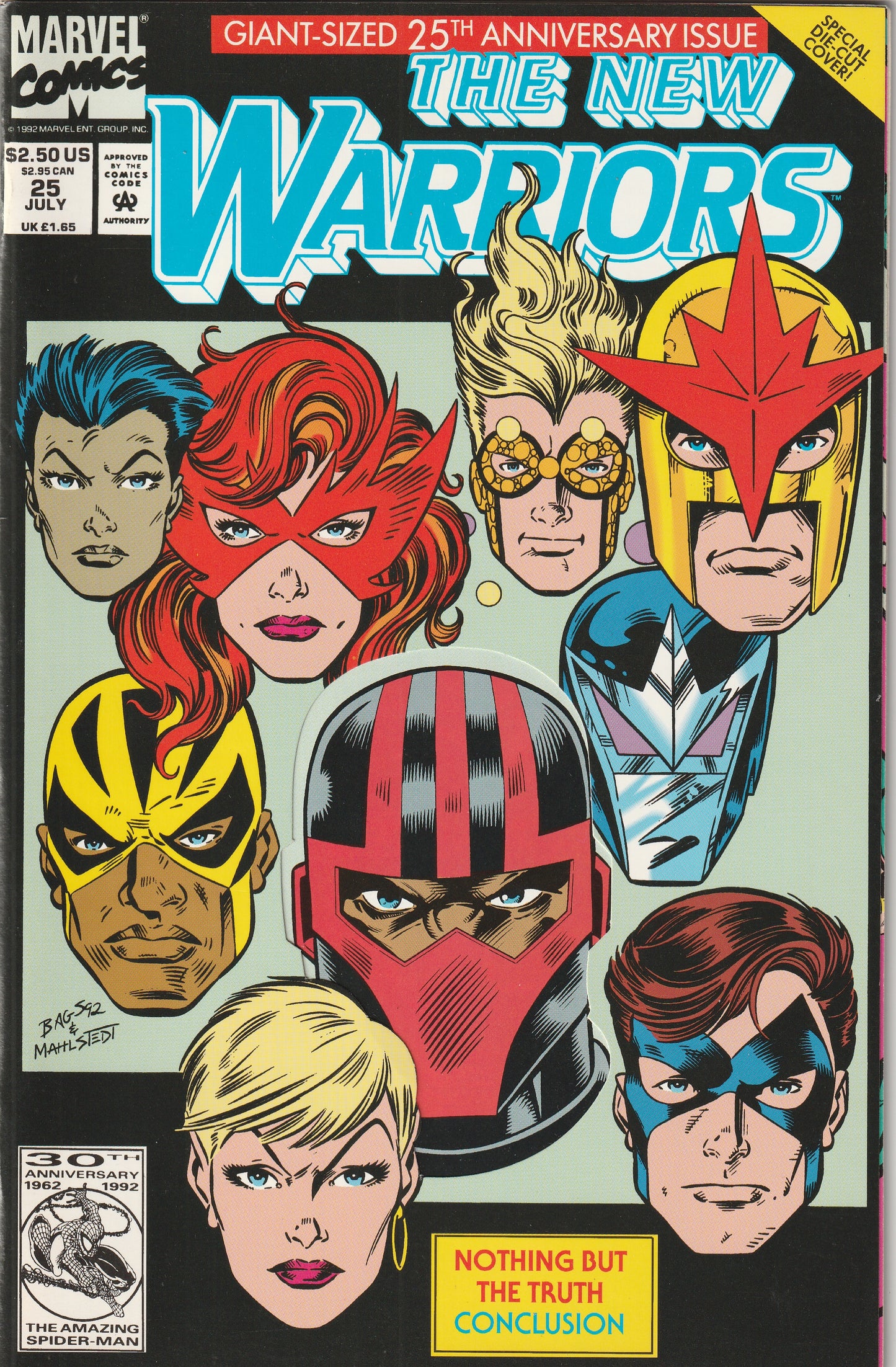 The New Warriors #25 (1992) - Die-cut cover, Double size