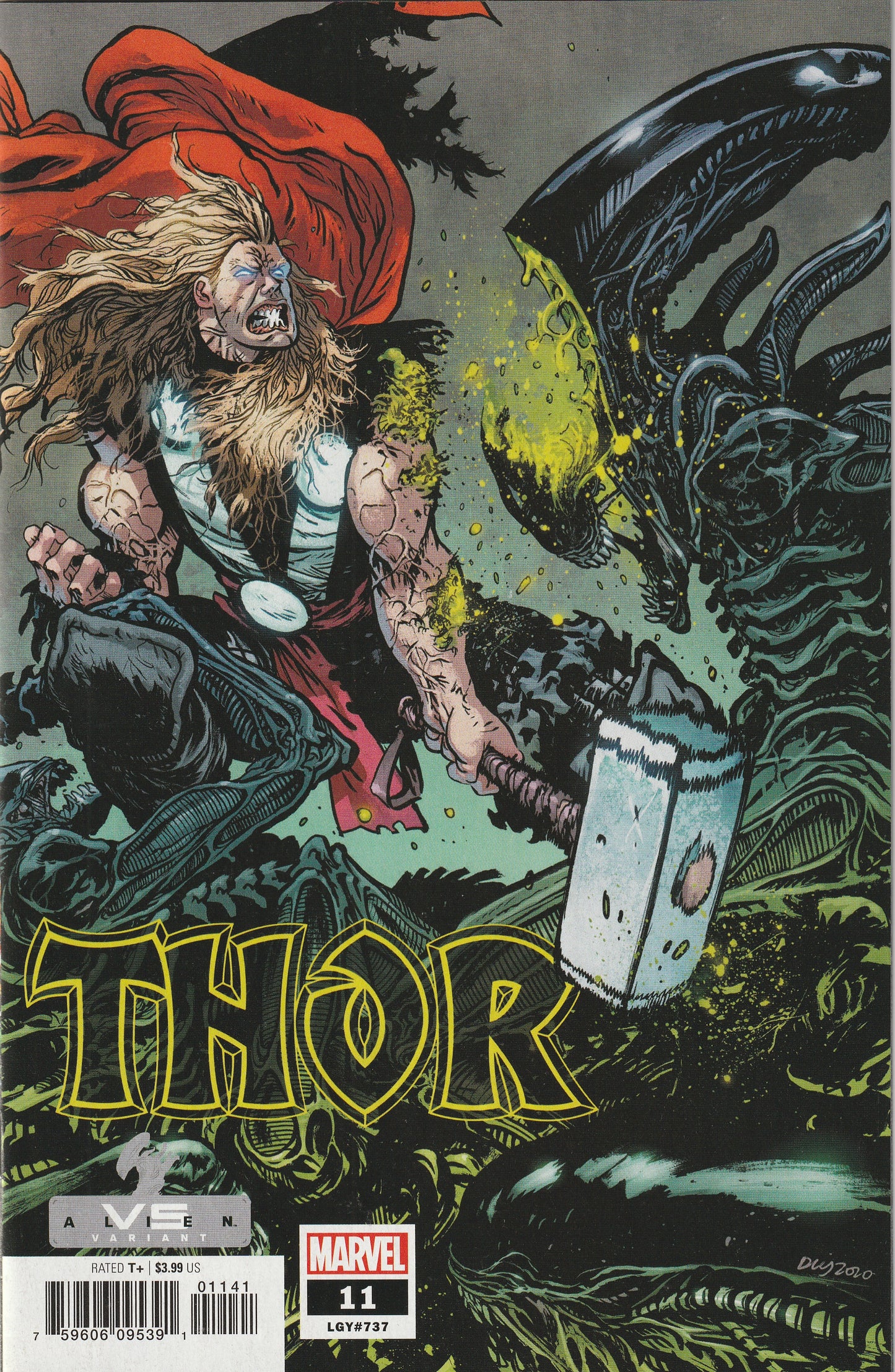 Thor #11 (LGY #737) (2021) - Daniel Warren Johnson Marvel Vs Alien Variant Cover