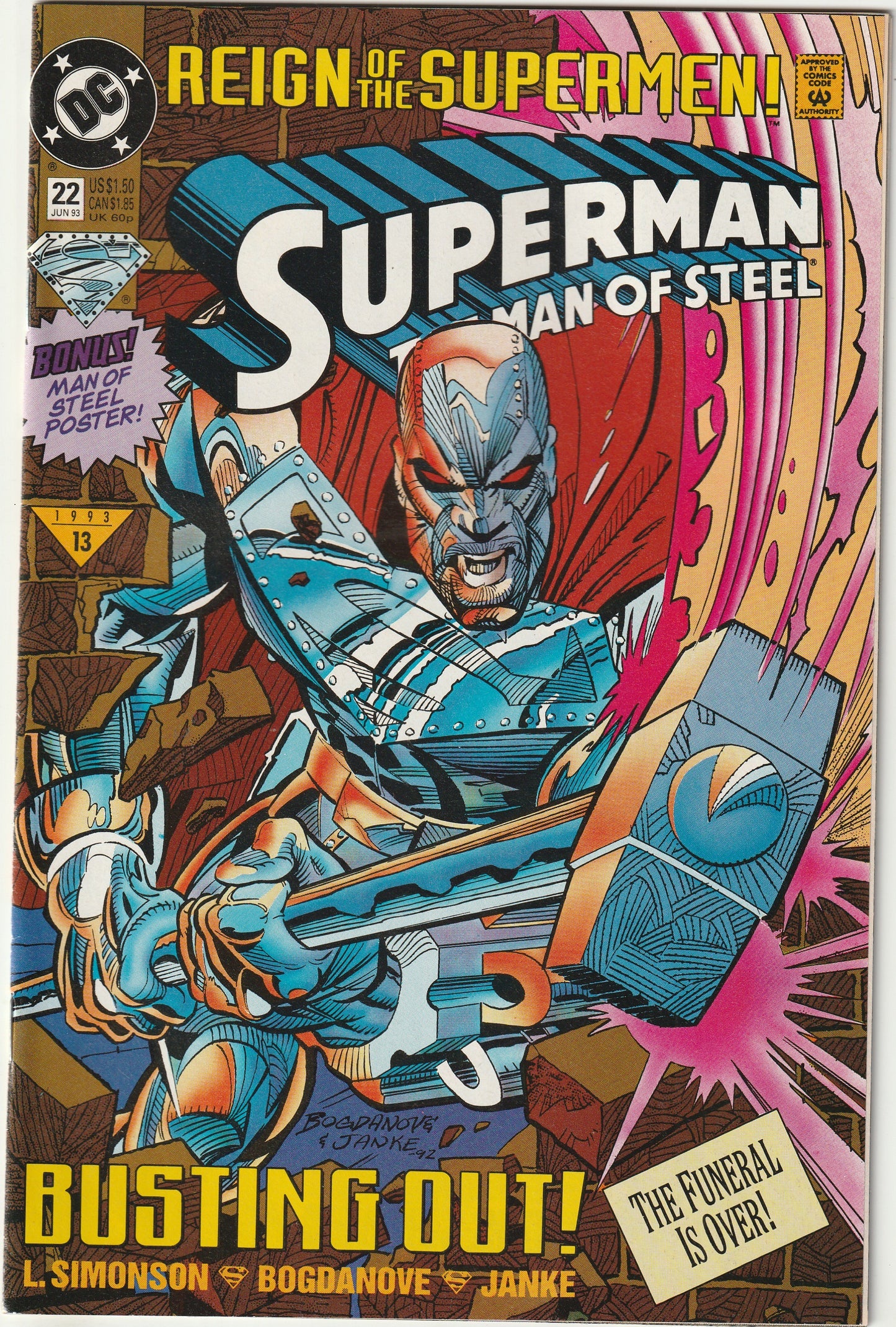 Superman: The Man of Steel #22 (1993) - 1st appearance and origin of John Henry as Steel