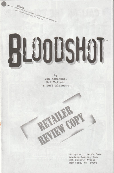 Bloodshot #1 Preview (1997) - Retailer Review Edition