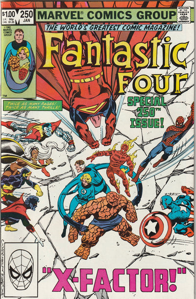 Fantastic Four #250 (1983) - Double size issue, Spider-Man. Skrulls as X-Men