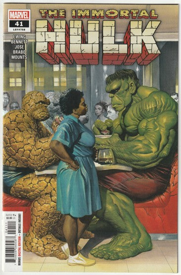 The Immortal Hulk #41, LGY #758 (2020) - Classic Thing & Immortal Hulk Cover. Fantastic Four Appearance