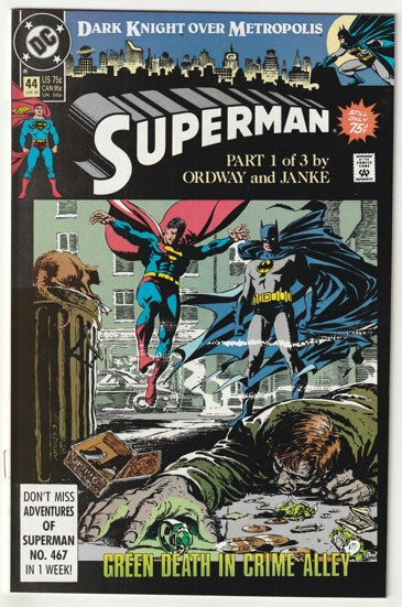 Superman #44 (Vol 2, 1990) - Dark Knight Over Metropolis
