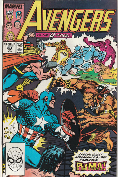 Avengers #304 (1989) - Puma & U-Foes Appearance, 1st Appearance of Charles Little Sky