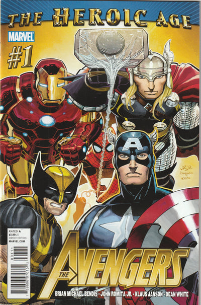 Avengers #1 (Vol 4, 2010) - The Heroic Age - 1st cameo team appearance of the Next Avengers