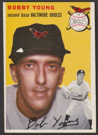 1954 Topps Baseball - #8 Bobby Young - Baltimore Orioles