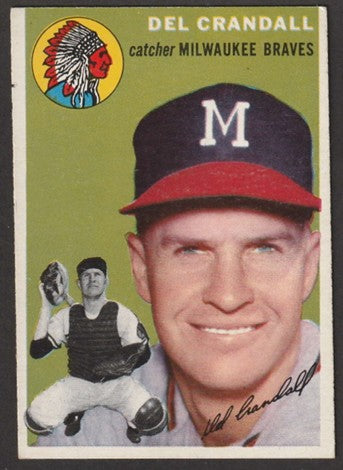 1954 Topps Baseball - #12 Del Crandall - Milwaukee Braves