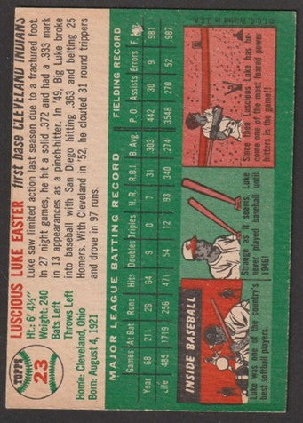 1954 Topps Baseball - #23 Luke Easter - Cleveland Indians