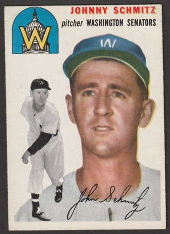 1954 Topps Baseball - #33 Johnny Schmitz - Washington Senators