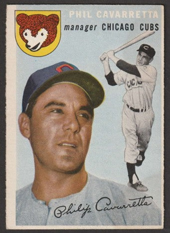 1954 Topps Baseball - #55 Phil Cavarretta (MGR) - Chicago Cubs