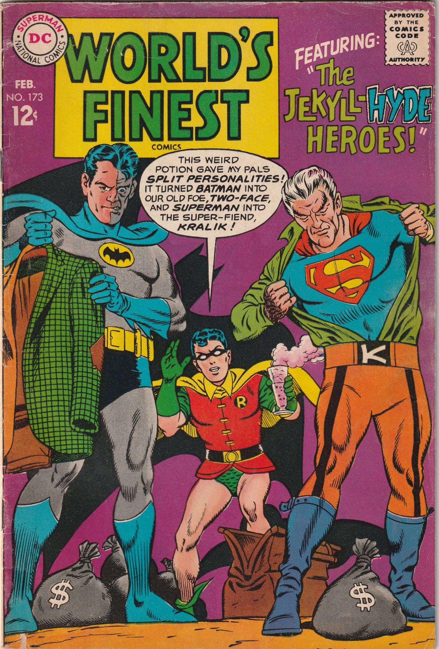 World's Finest #173 (1968) - 1st Silver Age Appearance Two Face as Batman becomes Two-Face in story