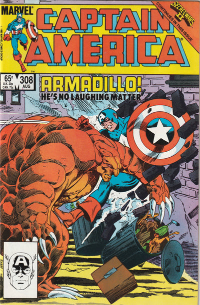 Captain America #308 (1985) - 1st Appearance of The Armadillo (Antonio Rodriguez)