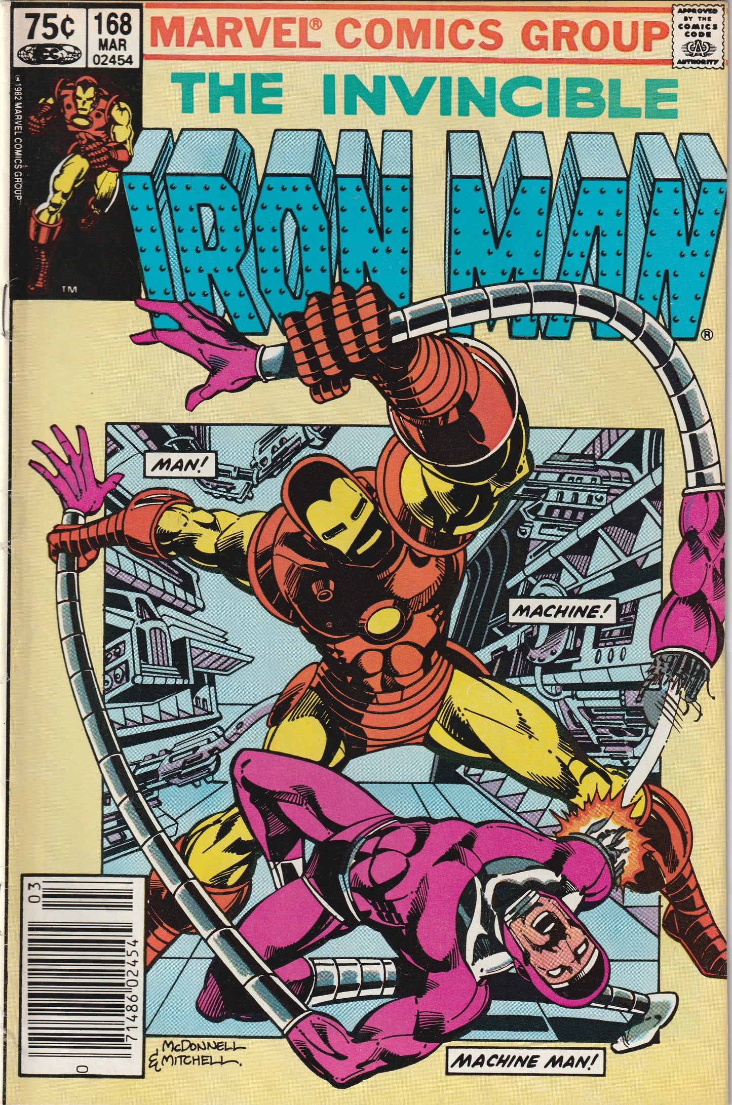 Iron Man #168 (1983) - Machine Man appearance