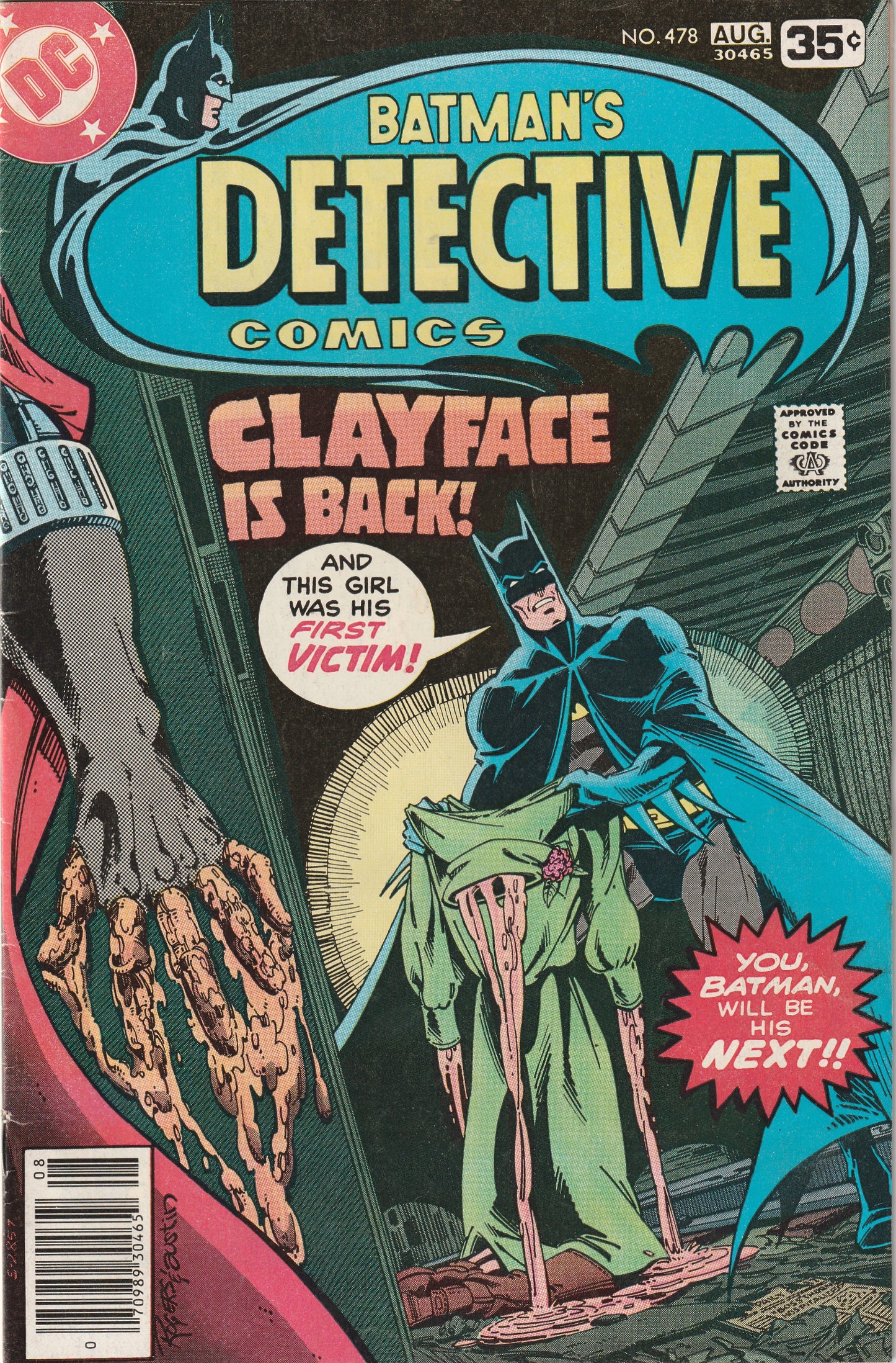Detective Comics #478 (1978) - 1st Appearance of 3rd Clayface (Preston Payne)