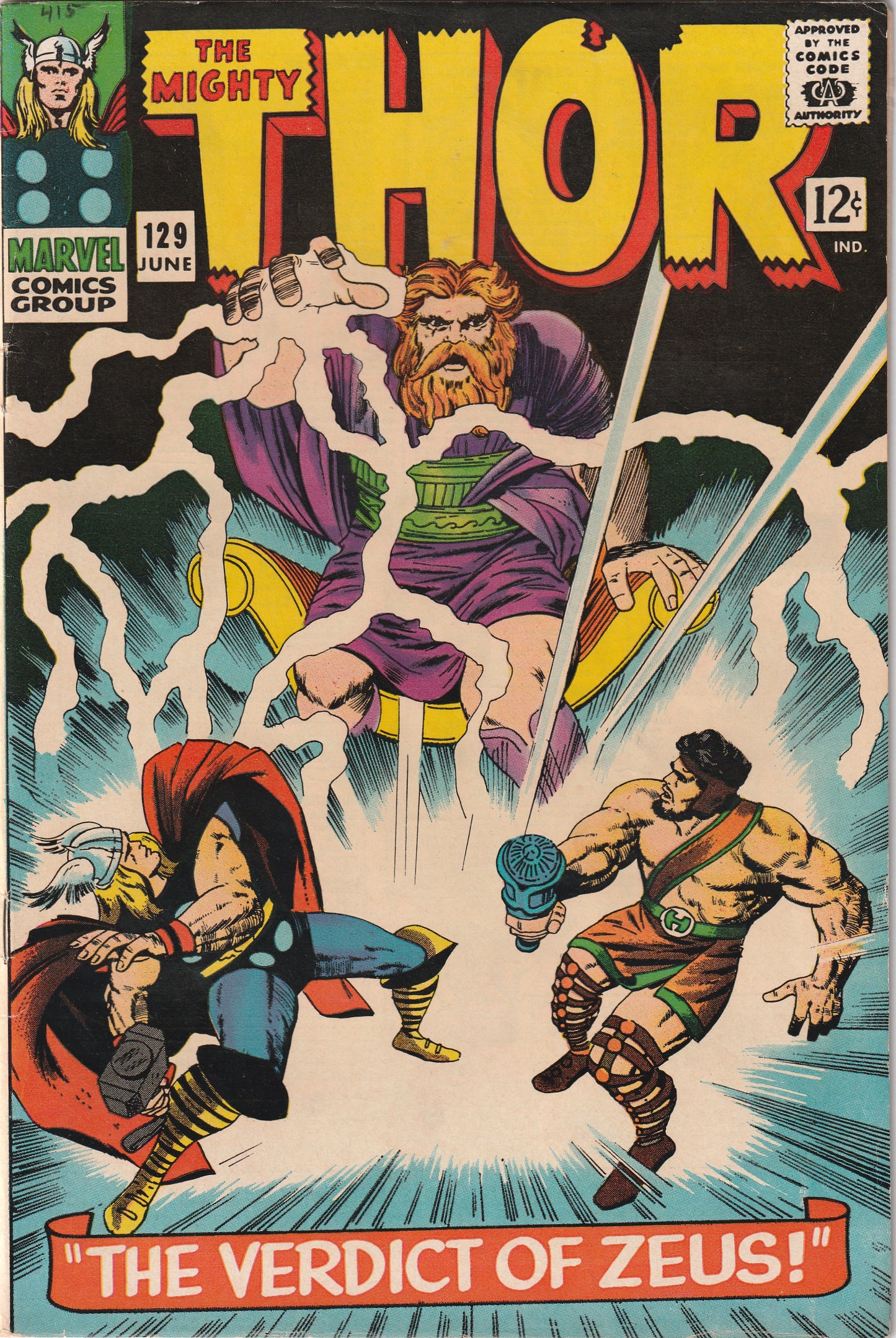 Thor #129 (1966) - 1st Ares Olympian God of War & Tana Nile of the Rigillian