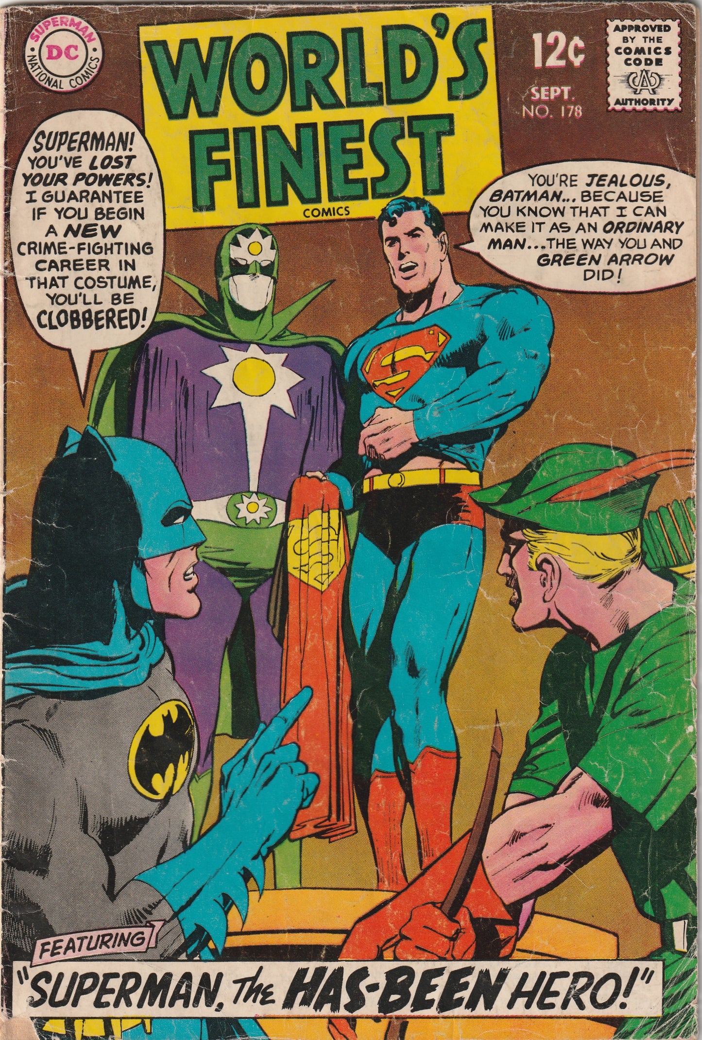 World's Finest #178 (1968) - Intro of Super Nova; Adams cover
