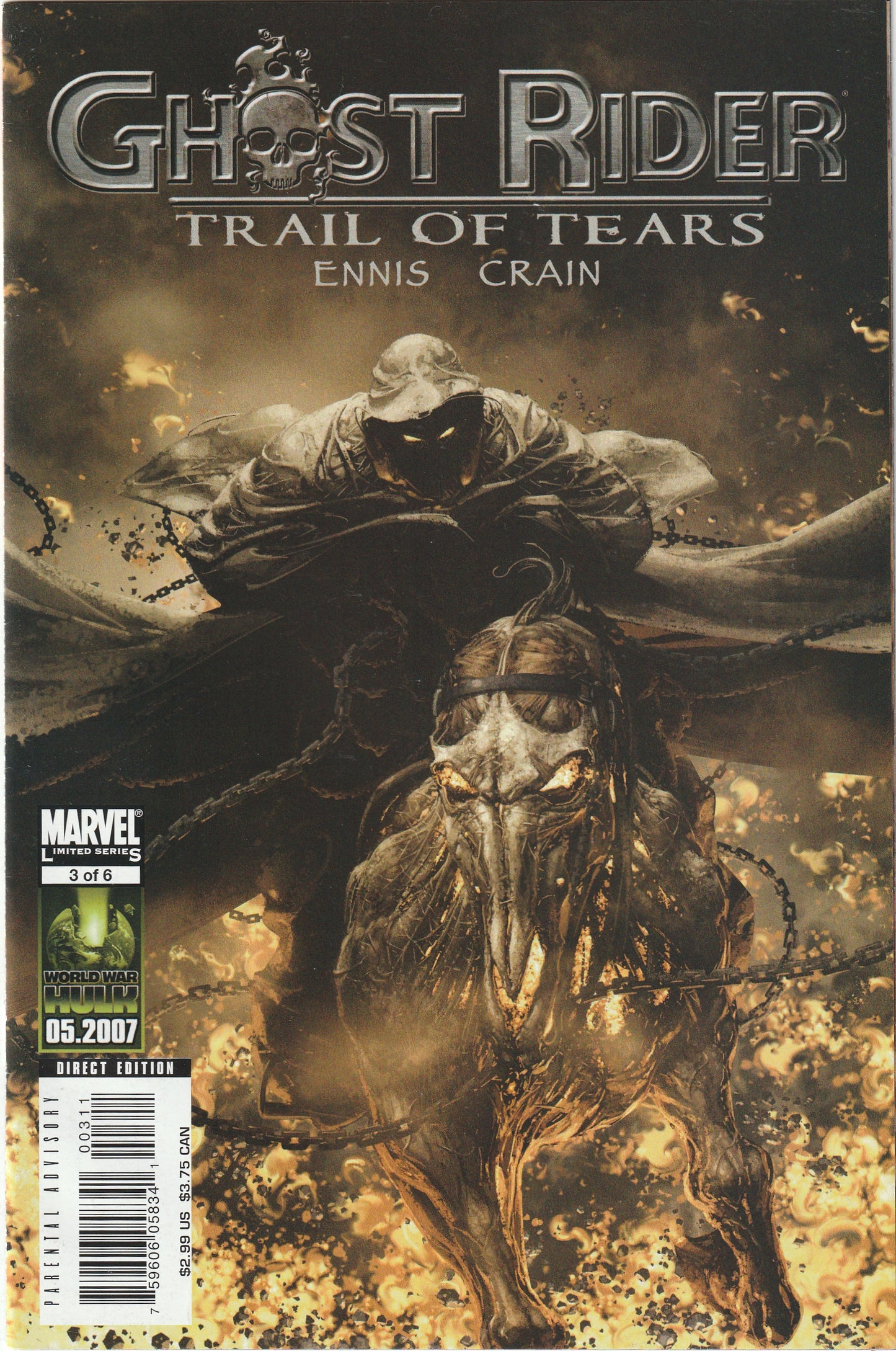Ghost Rider: Trail of Tears (2007) - 6 issue mini series - Garth Ennis, Clayton Crain
