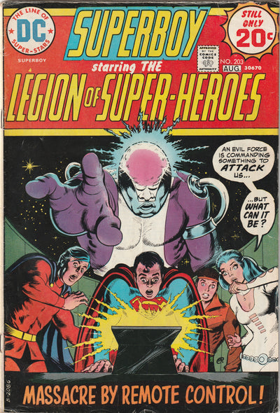 Superboy #203 (1974) - Starring the Legion of Super-Heroes - Invisible Kid Killed