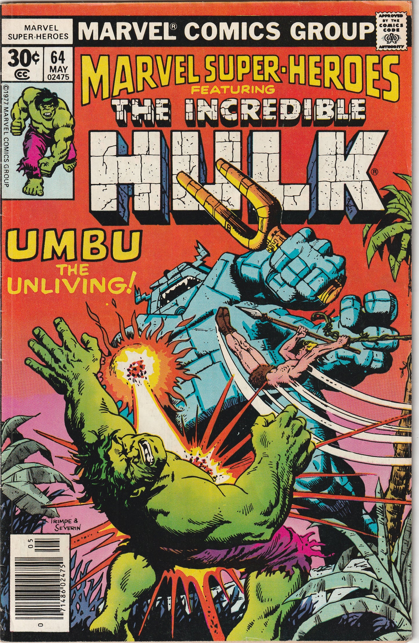Marvel Super-Heroes #64 (1977) - Reprints Incredible Hulk 110