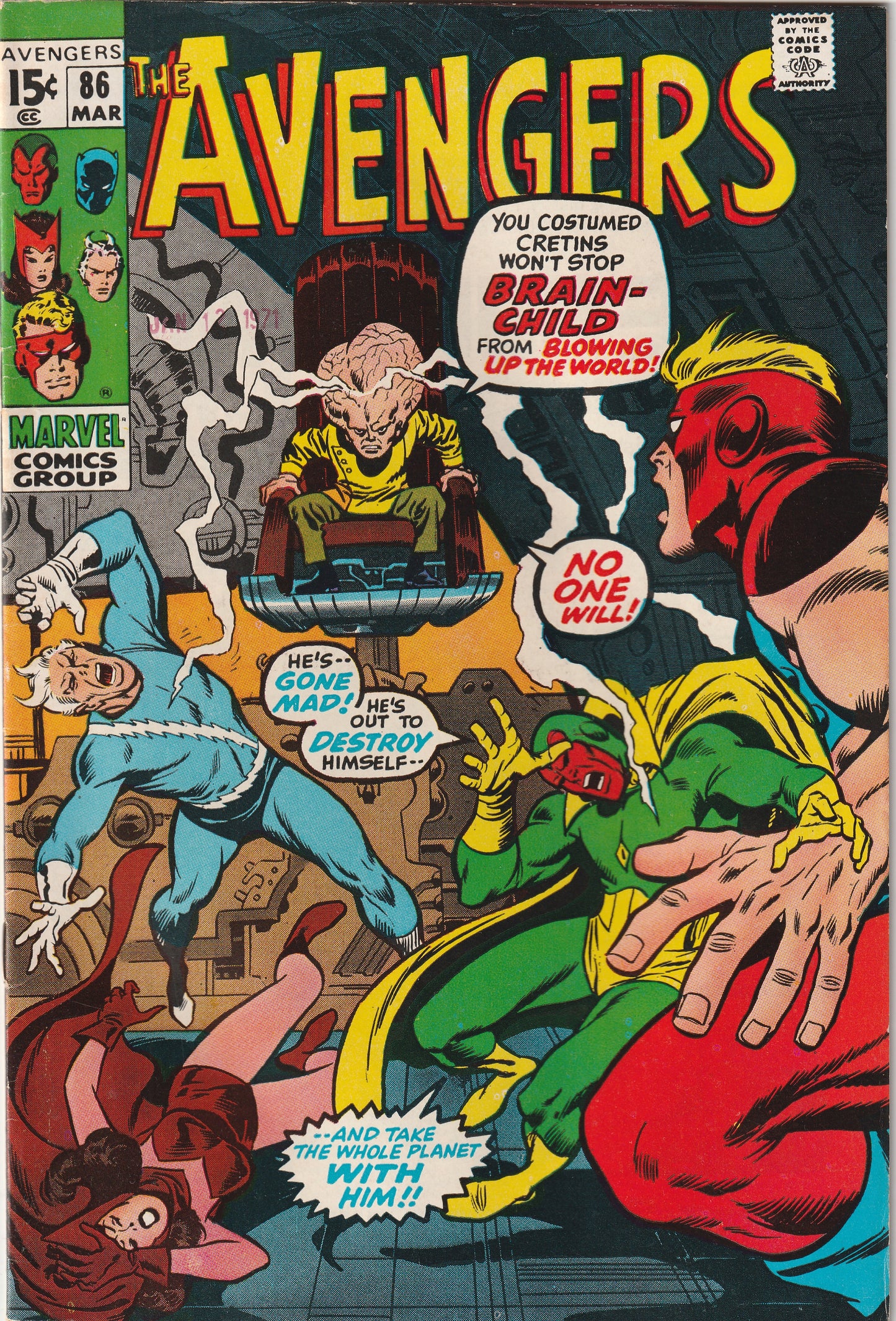 Avengers #86 (1971) - 1st Appearance of Brain Child
