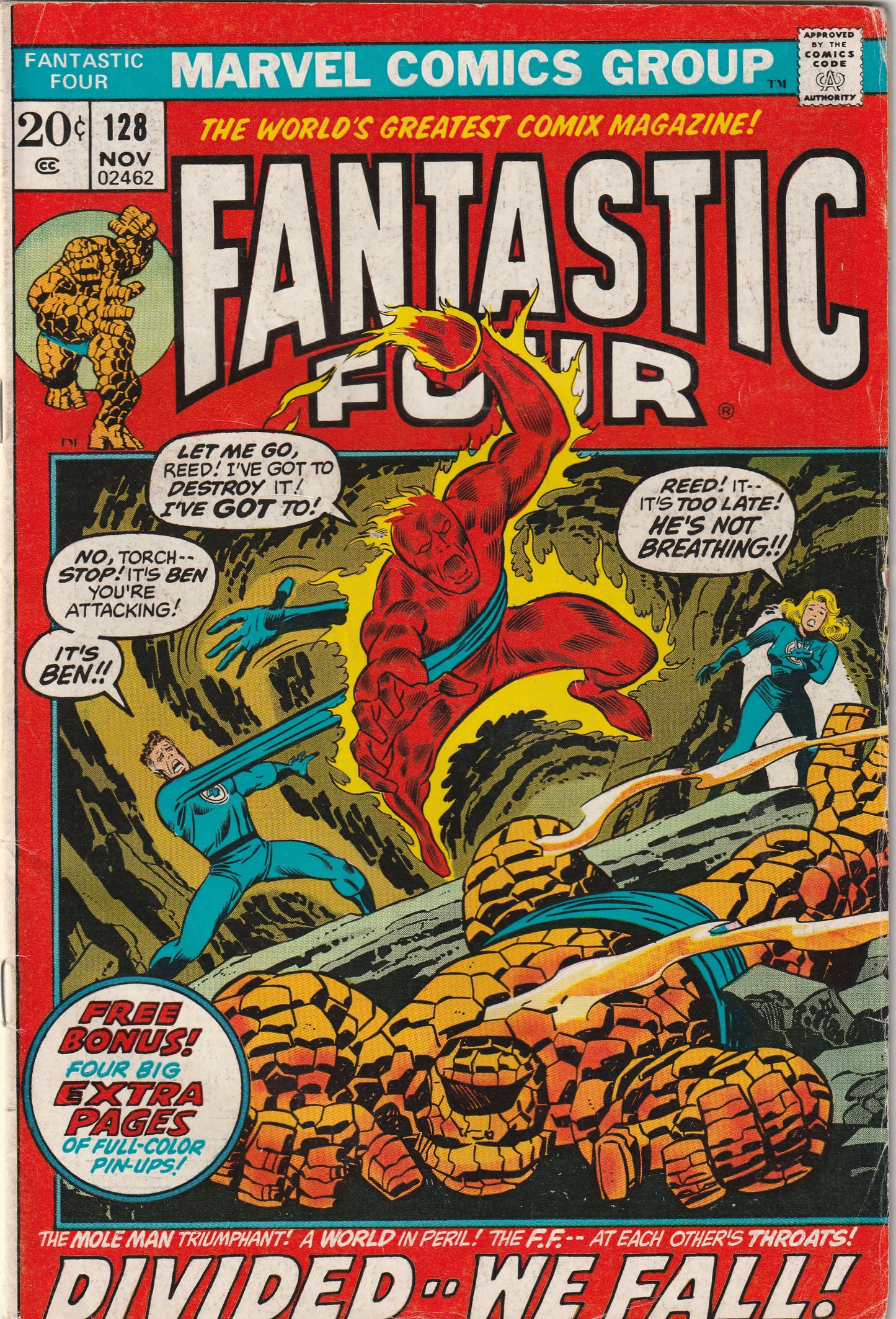 Fantastic Four #128 (1972) - Tyranus appearance, FF origin retold with glossy page insert