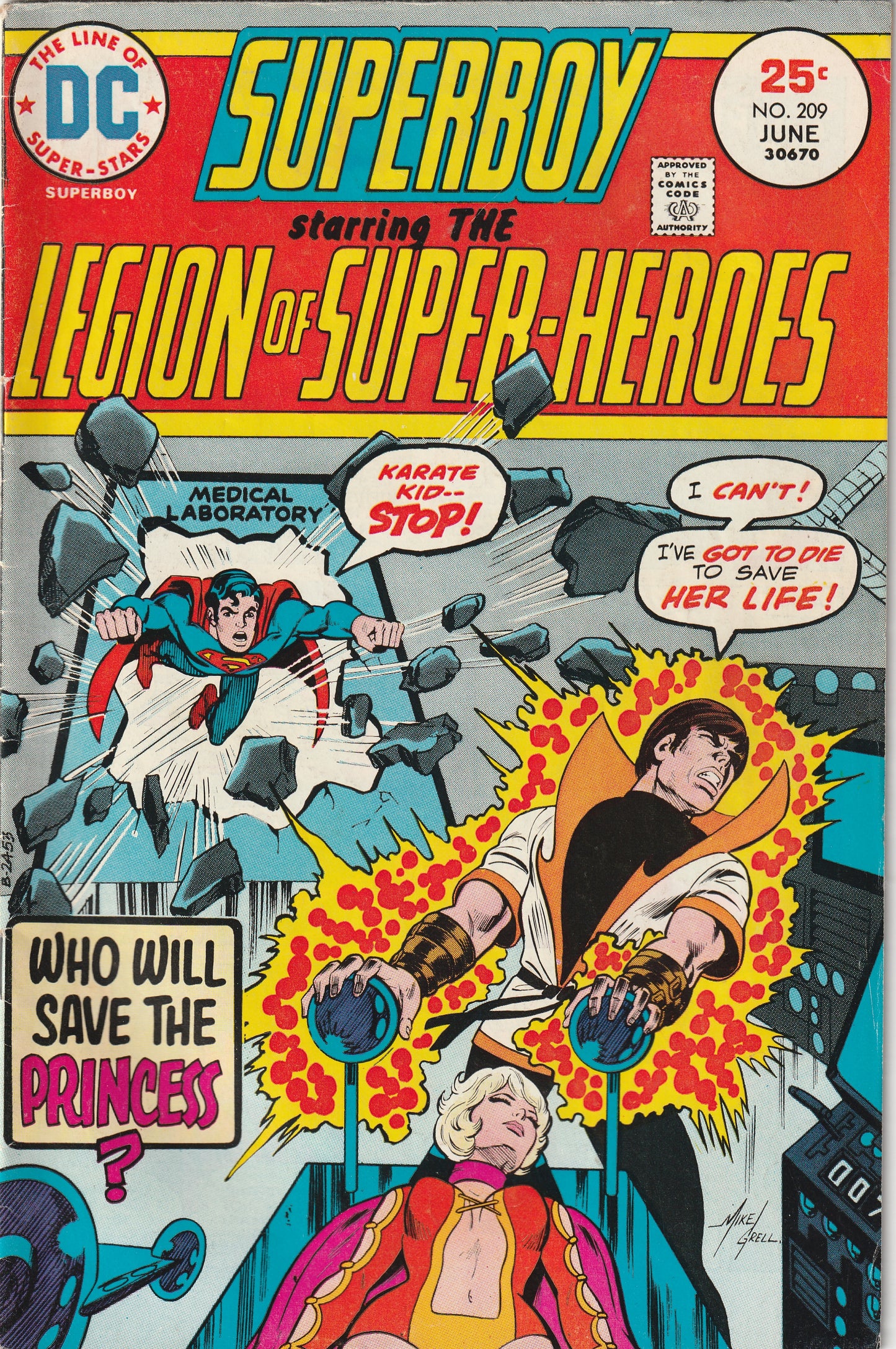 Superboy #209 (1975) - Starring the Legion of Super-Heroes - Karate Kid gets new costume