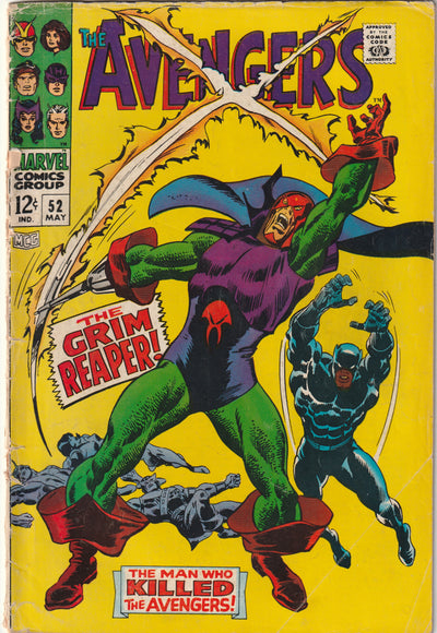 Avengers #52 (1968) - 1st Appearance of the Grim Reaper (Eric Williams), Black Panther (T'Challa) joins Avengers