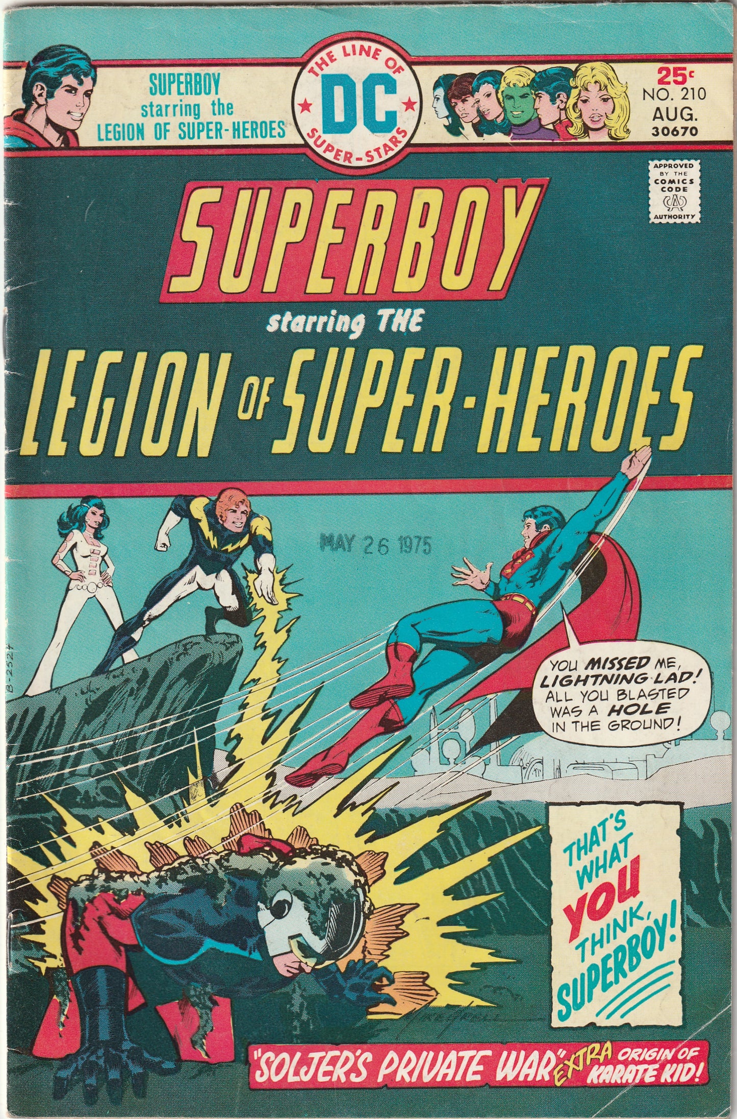 Superboy #210 (1975) - Starring the Legion of Super-Heroes - Origin Karate Kid