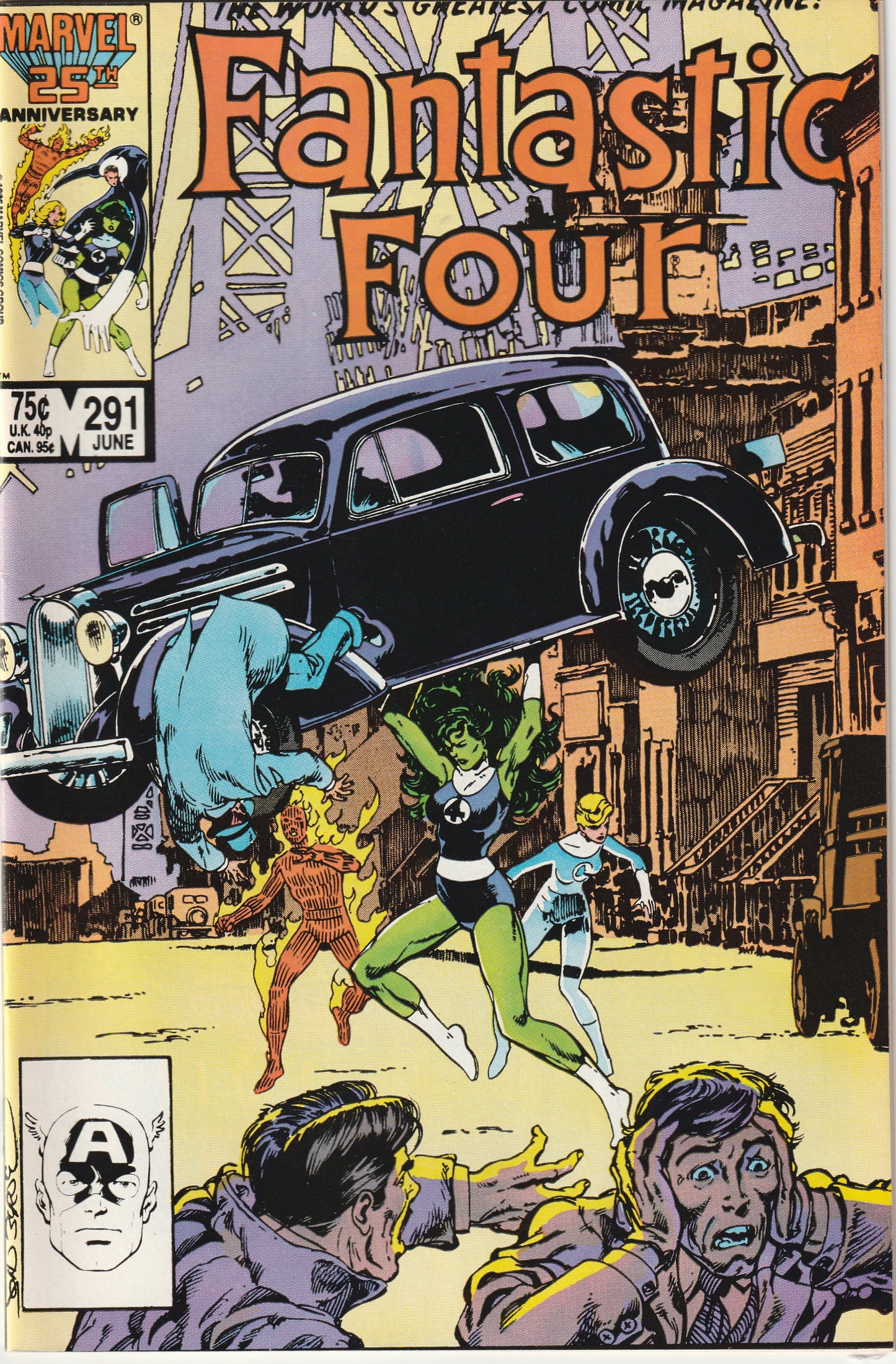 Fantastic Four #291 (1986) - Action Comics #1 Cover Swipe