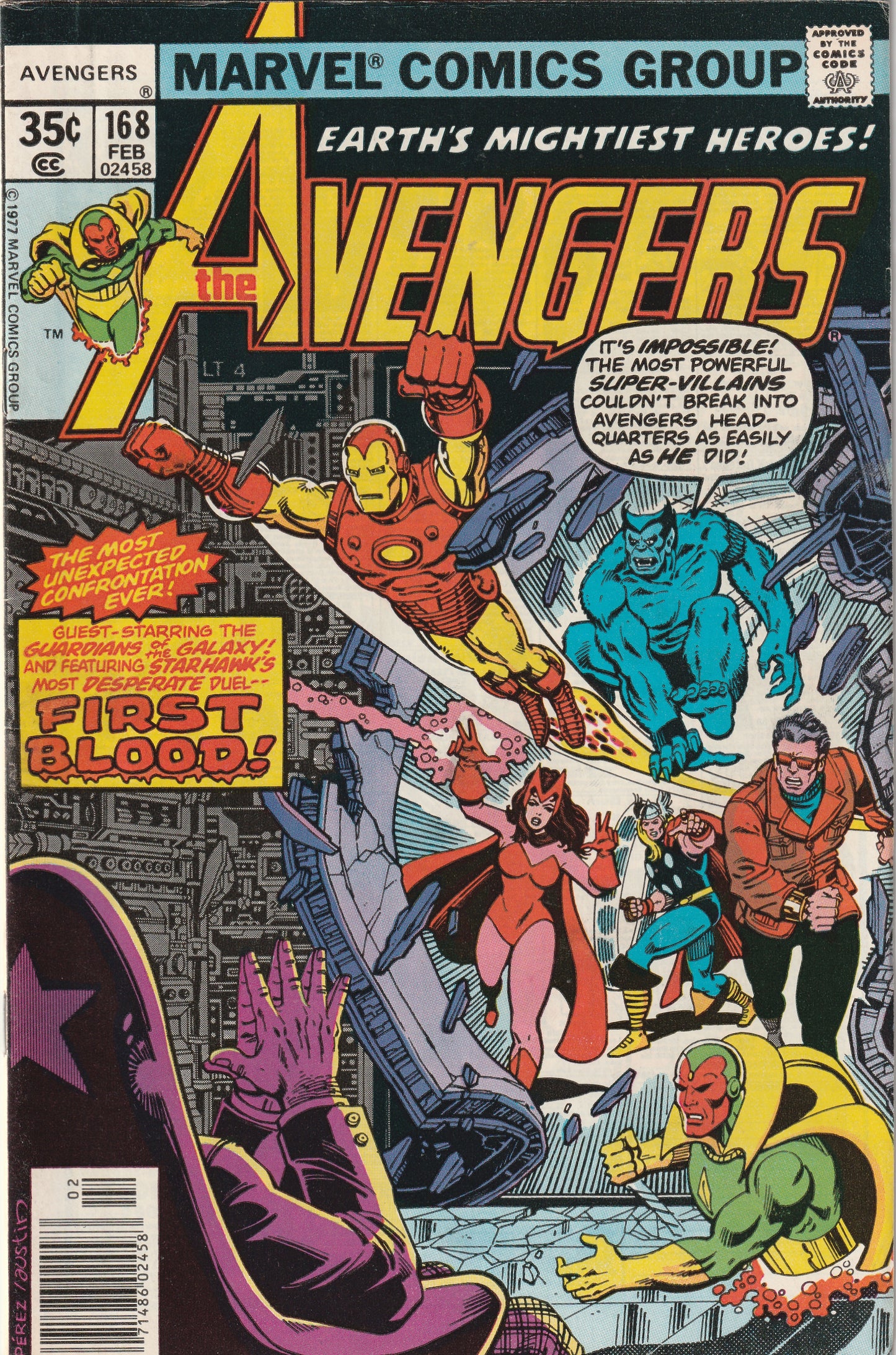 Avengers #168 (1978) - Guardians of the Galaxy appearance, Part of Korvac Saga