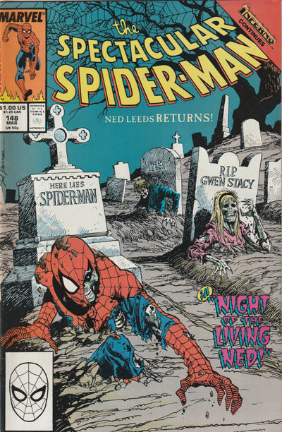 Spectacular Spider-Man #148 (1989) - Zombie cover