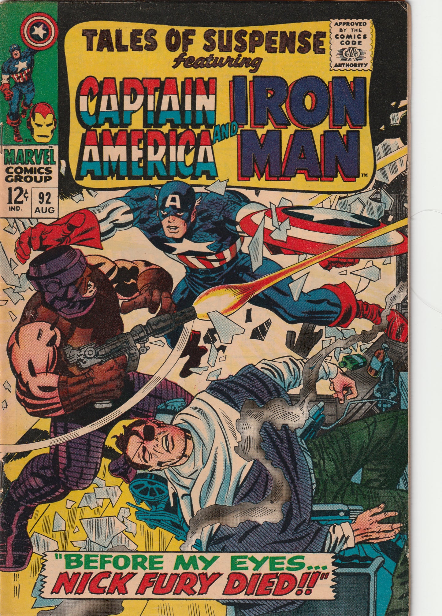 Tales of Suspense #92 (1967) - Featuring Captain America and Iron Man - Nick Fury crossover