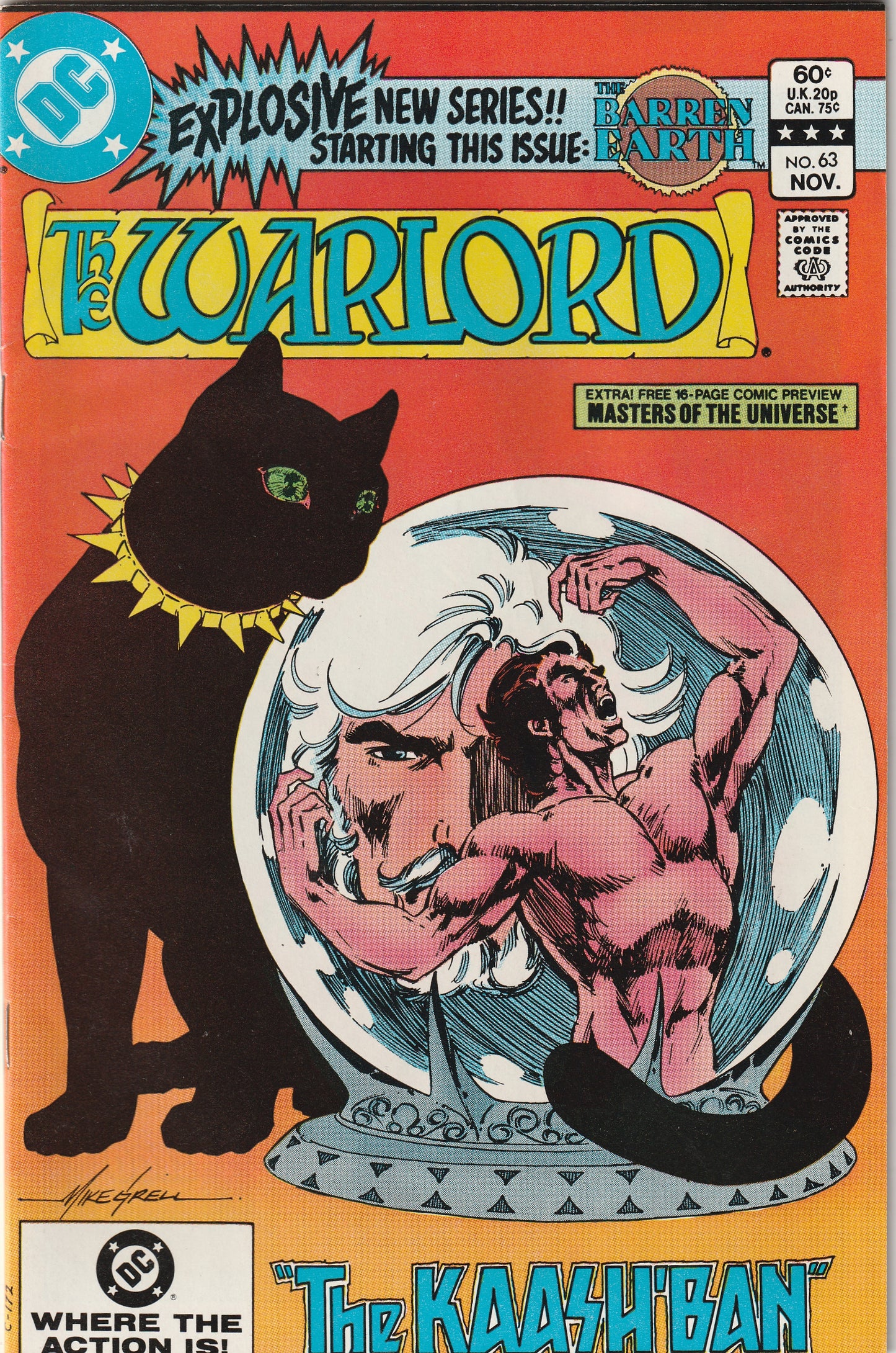 Warlord #63 (1982) - 1st Dan Jurgens work; Master of the Universe Preview Included