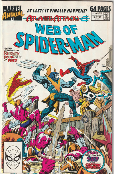 Web of Spider-Man Annual #5 (1989) - Atlantis Attacks, Captain Universe by Ditko, Silver Sable
