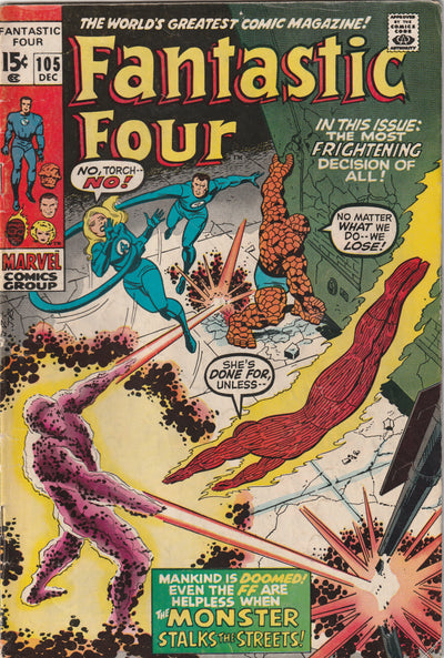 Fantastic Four #105 (1970) - 1st Monster in the Streets Appearance
