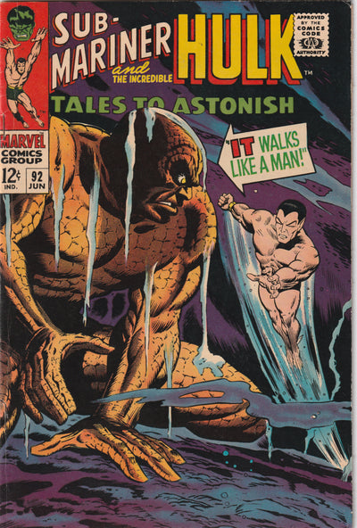 Tales To Astonish #92 (1967) - Featuring Sub-Mariner & Incredible Hulk - Silver Surfer crossover