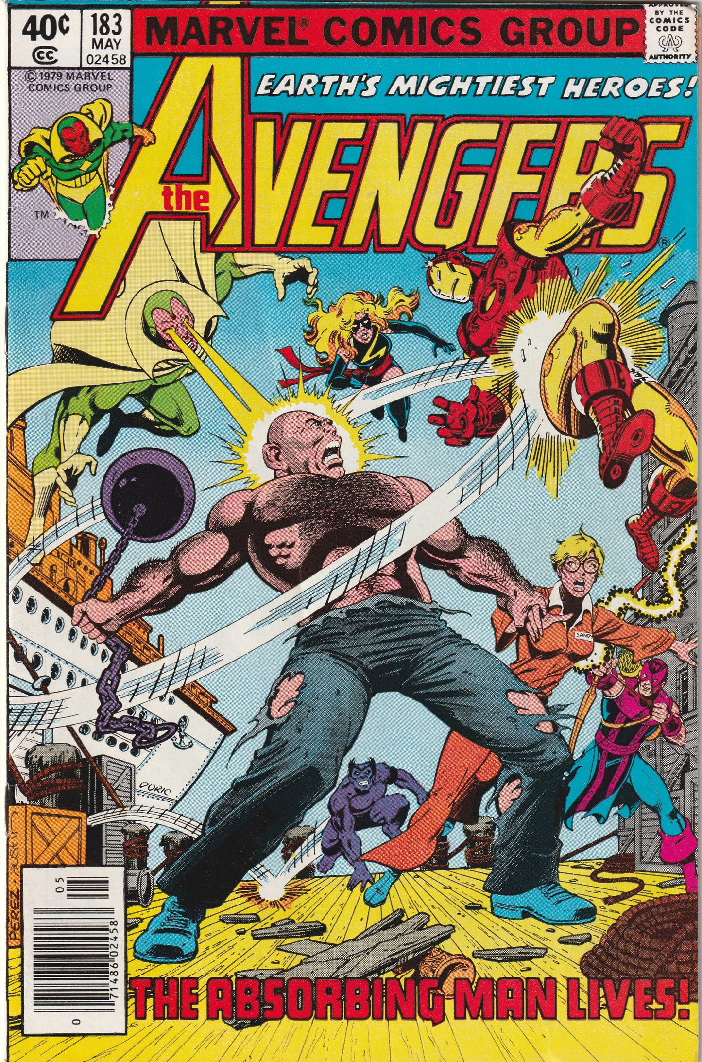 Avengers #183 (1979) - Ms. Marvel (Carol Danvers) joins Avengers, Absorbing Man Appearance