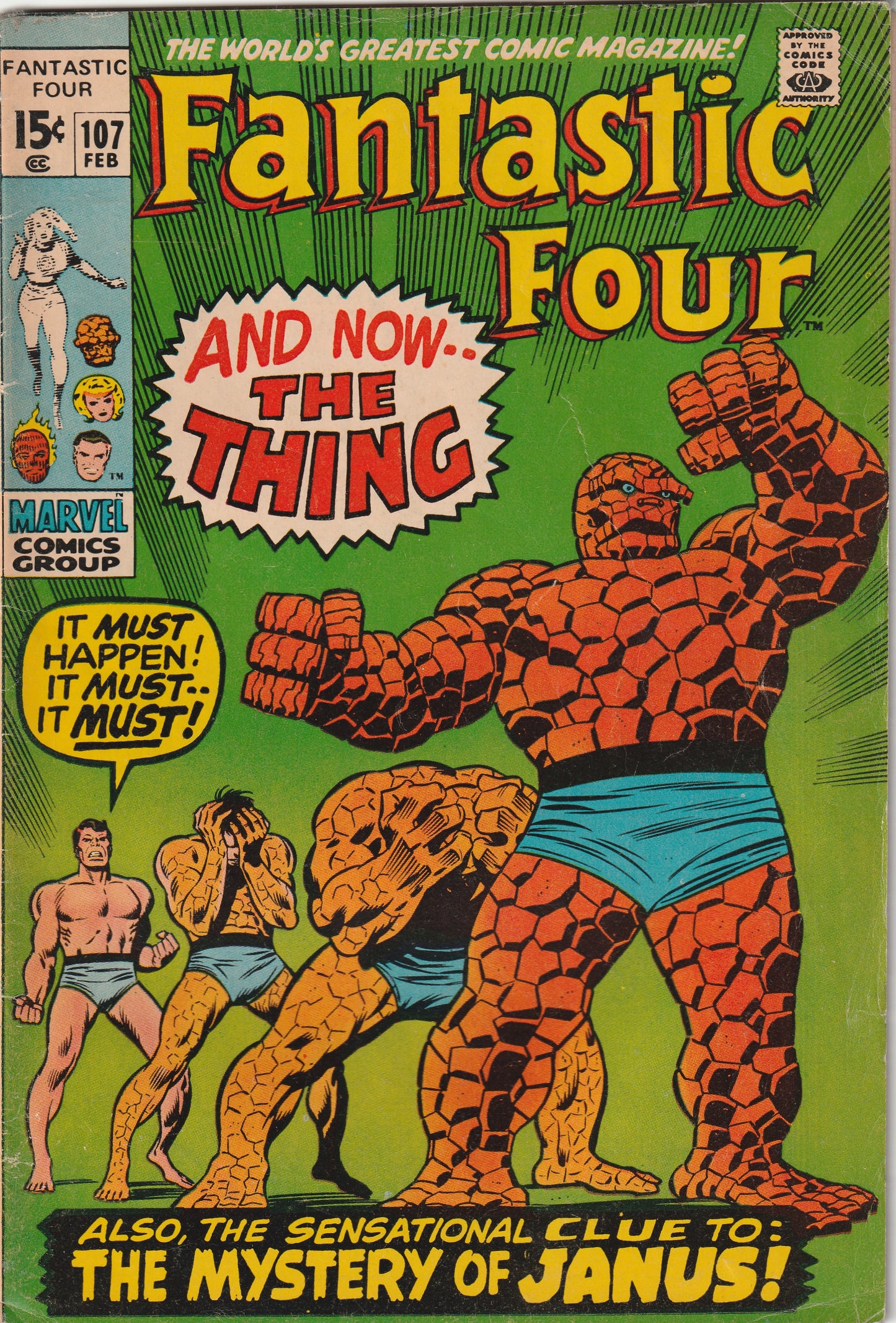 Fantastic Four #107 (1971) - 1st Appearance of Janus & Nega-Man. 1st John Buscema art on FF