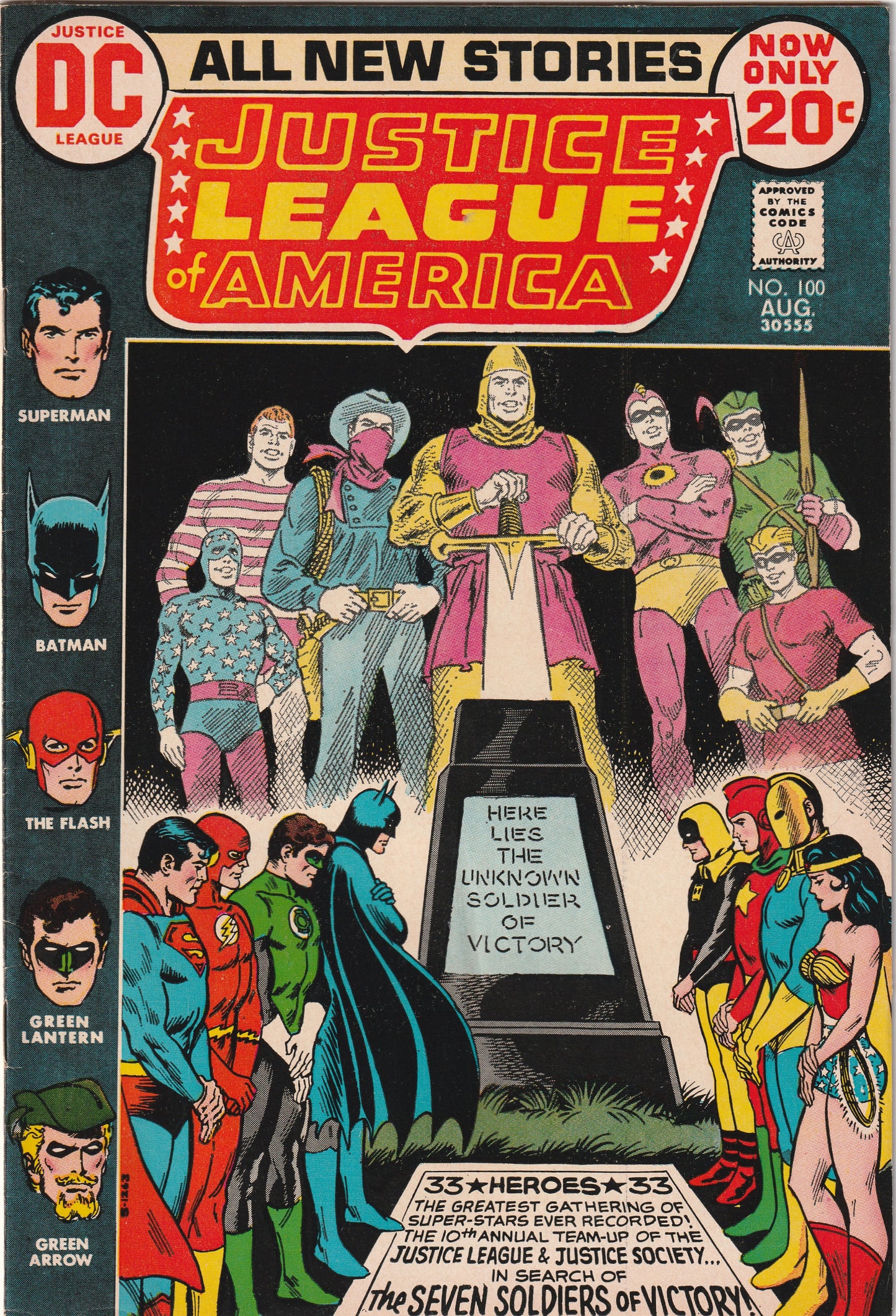 Justice League of America #100 (1972) - 1st Meeting of G.A. & S.A. Wonder Woman
