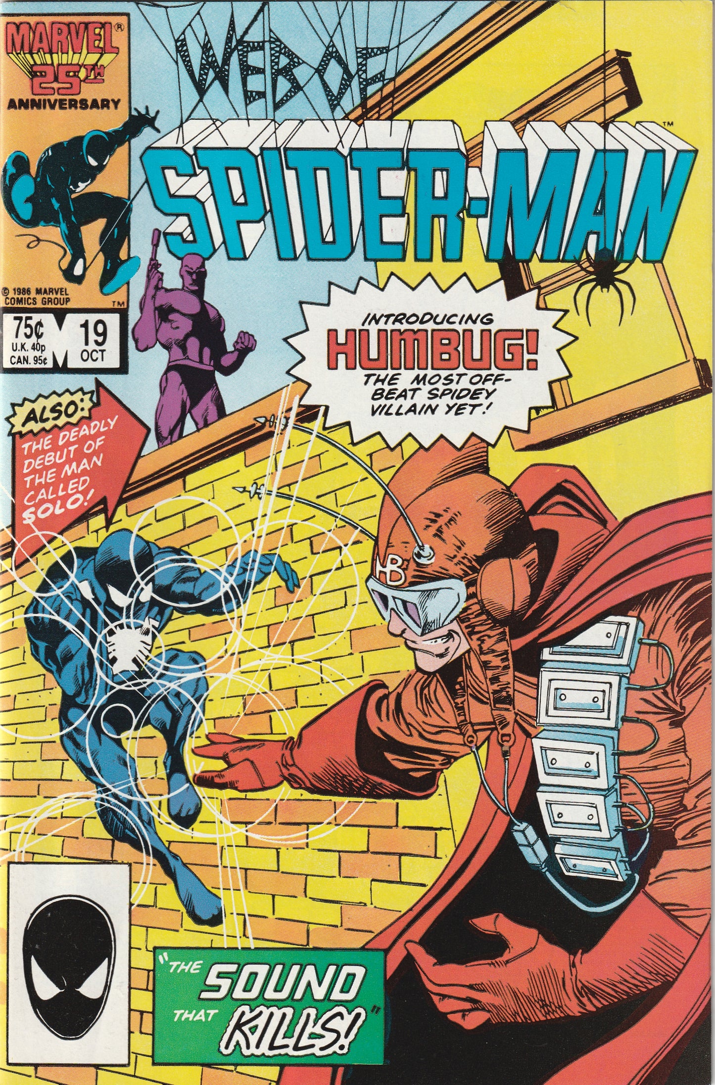 Web of Spider-Man #19 (1986) - 1st Appearance of Solo (James Bourne), 1st Appearance of Humbug (Buchanan Mitty)