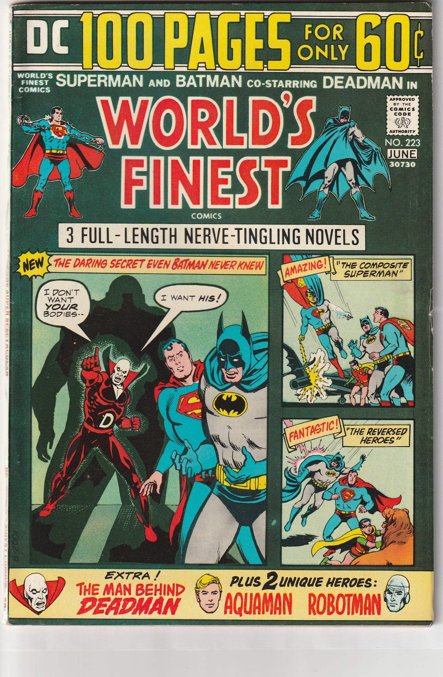 World's Finest #223 (1974) - 100 Pages, Deadman Origin, Neal Adams reprint