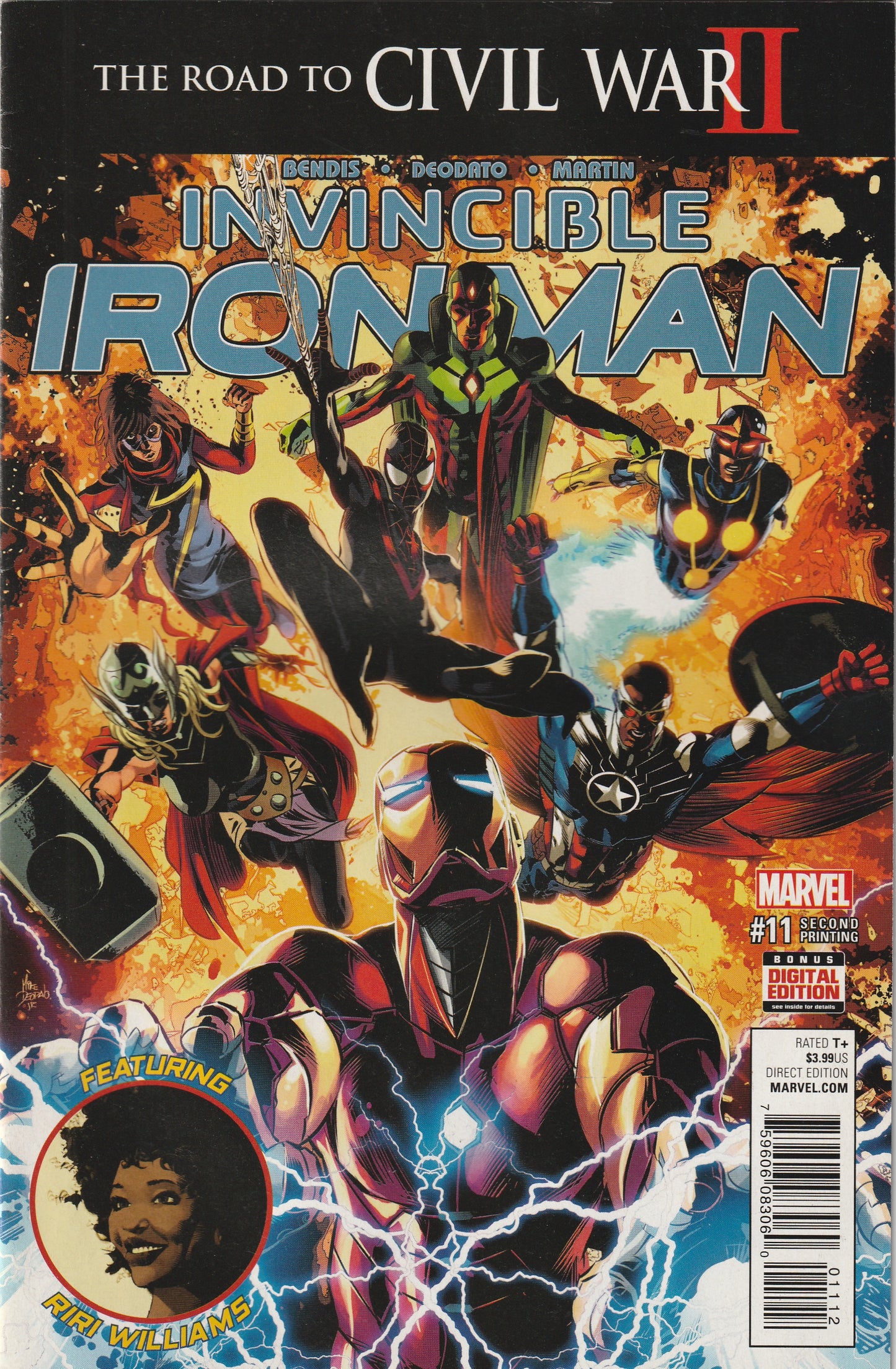 Invincible Iron Man #11 (2016) - 2nd Print Mike Deodato Variant Cover